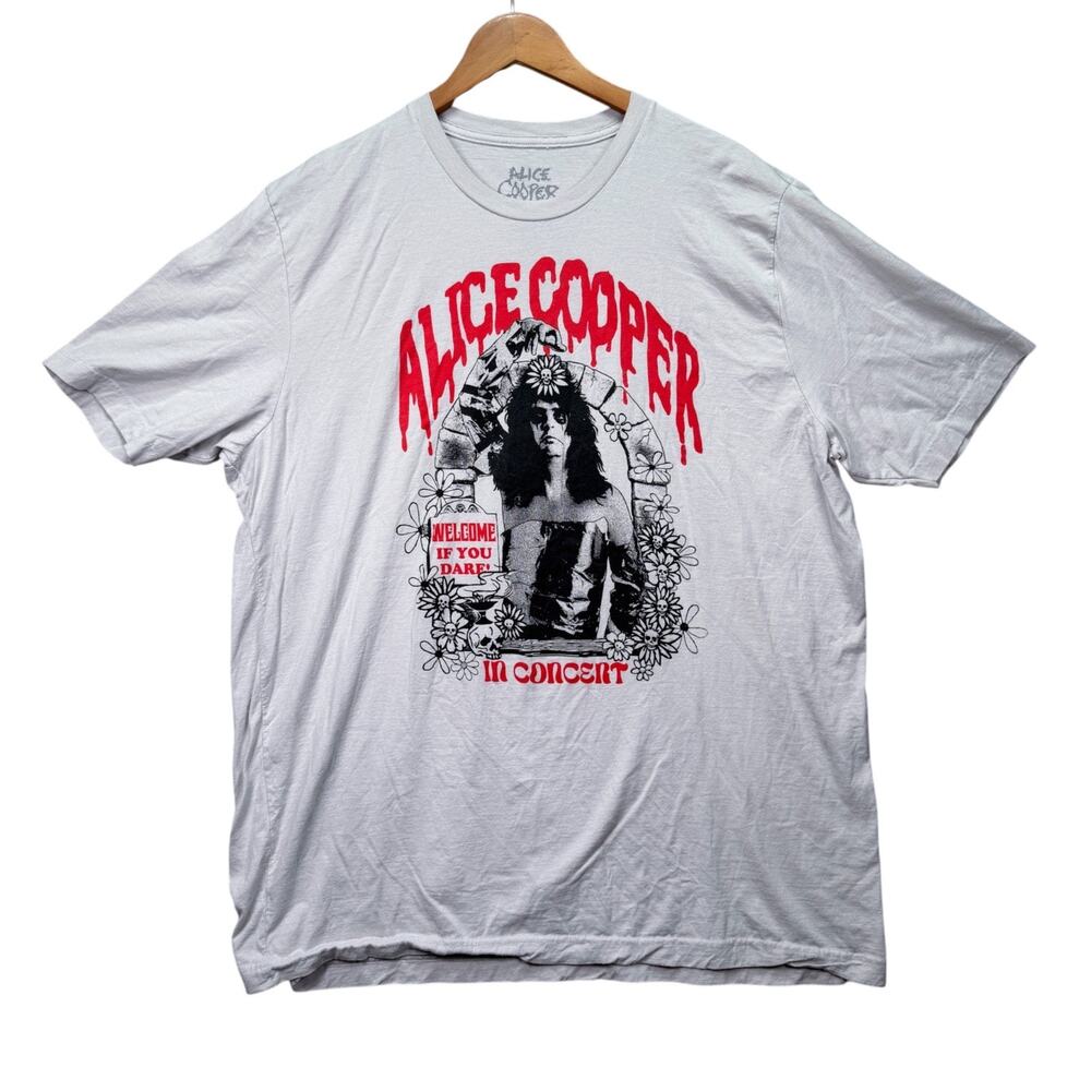 Alice Cooper In Concert T-Shirt Too Close For Comfort Tour 90s Metal Adult 3XL